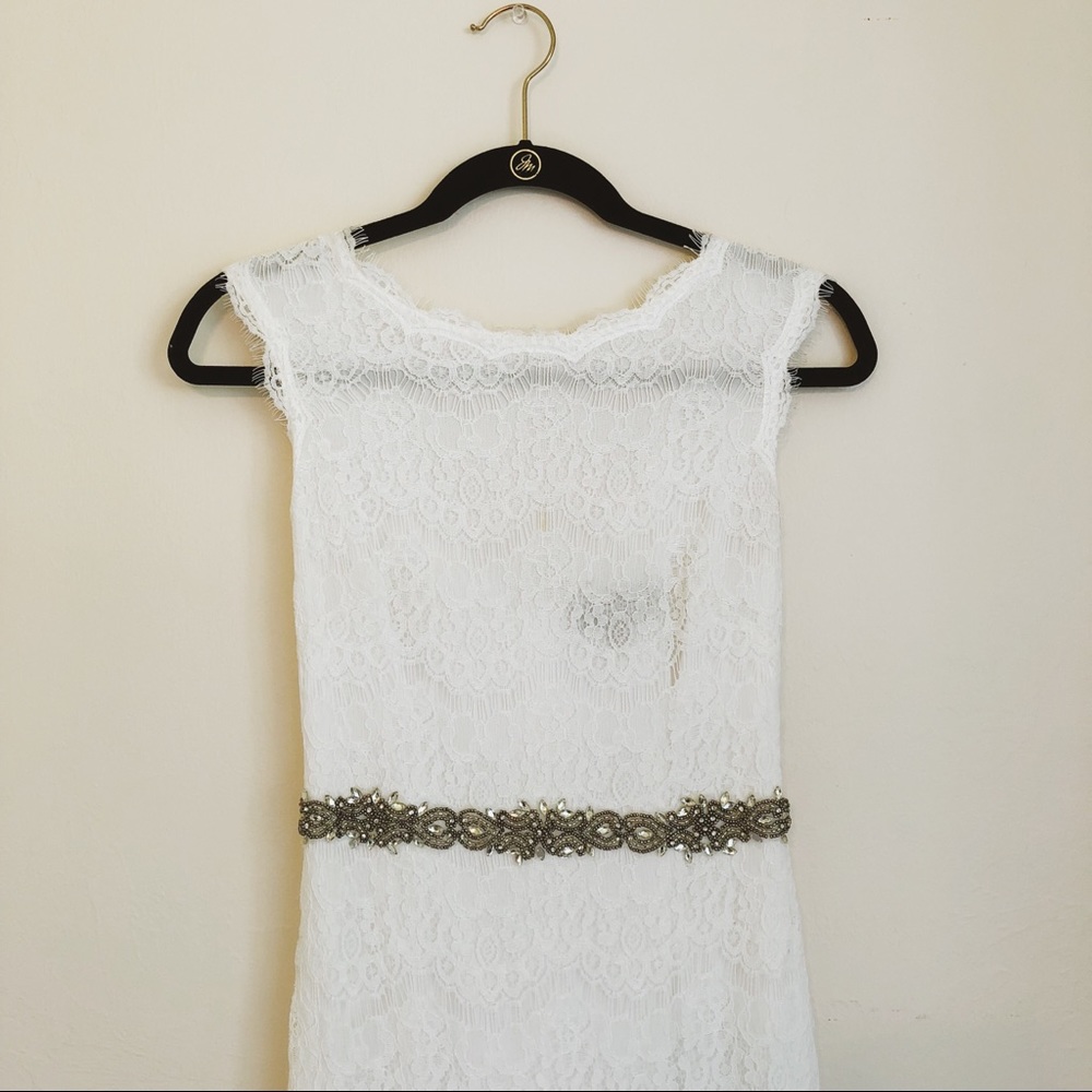 Betsy and Adam Elegant white dress